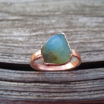 Peruvian Blue Opal Electroformed Ring