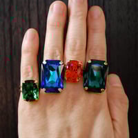 Wedding Swarovski Bridesmaid Rings in Fern Green Style #R802 - Thumbnail 1