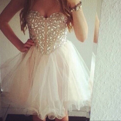 Homecoming dress, short homecoming dress, white homecoming dress, cheap homecoming prom dress, prom dress for girls, sweetheart prom dress, bd14916