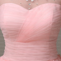 short prom dress, sleeveless prom dress, pink prom dress, junior prom dress, homecoming dress, cheap prom dress, PD15250 - Thumbnail 1