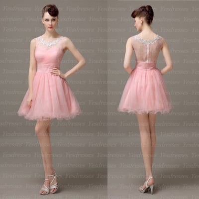 Short prom dress, sleeveless prom dress, pink prom dress, junior prom dress, homecoming dress, cheap prom dress, pd15250