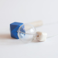 Glass Bead Pendant Necklace NL0925 - Thumbnail 3