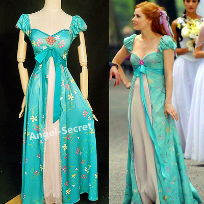 J230 women curtain dress giselle cosplay enchanted teal disney princess