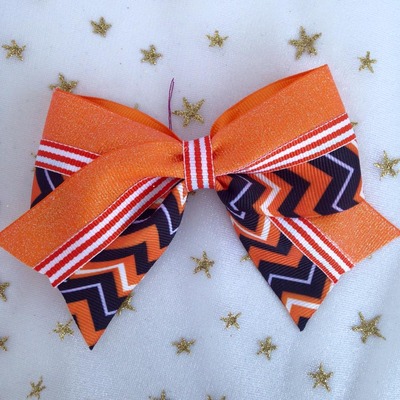 Glitter Orange, Black/Orange Chevron, and Orange/White Stripes