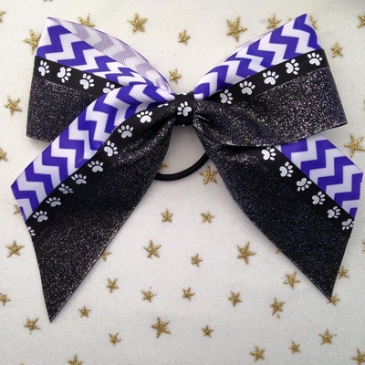Glitter black, purple chevron, and black paws