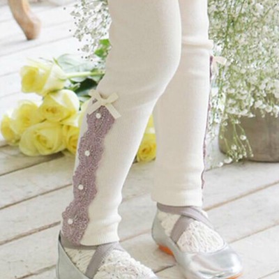 Ivory with pink crochet embroideree