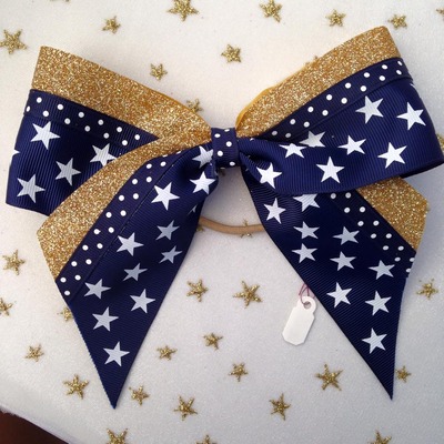 Navy stars and dots with metallic gold - Thumbnail 3