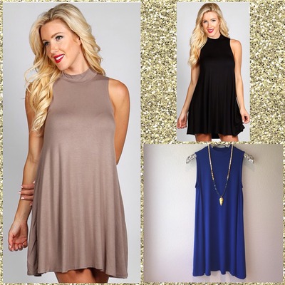 High neck swing dress