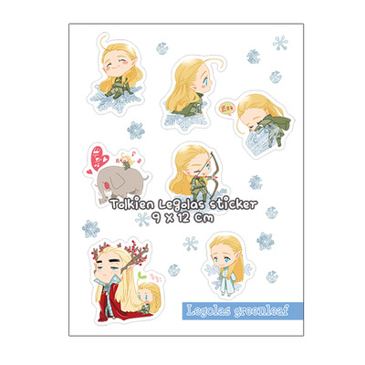 Tolkien - legolas snowflake stickers
