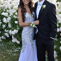 long prom dress, white prom dress, prom dress 2015, strapless prom dress, backless prom dress, party prom dress, E211 - Thumbnail 1