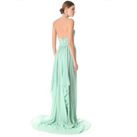 long bridesmaid dress, mint bridesmaid dress, chiffon bridesmaid dress, cheap bridesmaid dress, strapless bridesmaid dress, E213 - Thumbnail 1
