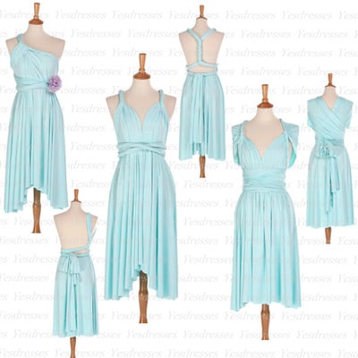 Short bridesmaid dress, blue bridesmaid dress, convertible bridesmaid dress, best sale bridesmaid dress, popular bridesmaid dress, pd15362 - Thumbnail 2