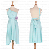 short bridesmaid dress, blue bridesmaid dress, convertible bridesmaid dress, best sale bridesmaid dress, popular bridesmaid dress, PD15362 - Thumbnail 1