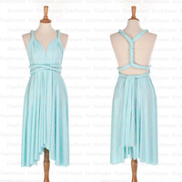 short bridesmaid dress, blue bridesmaid dress, convertible bridesmaid dress, best sale bridesmaid dress, popular bridesmaid dress, PD15362 - Thumbnail 2