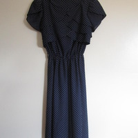 Polka dot Navy Dress  - Thumbnail 1