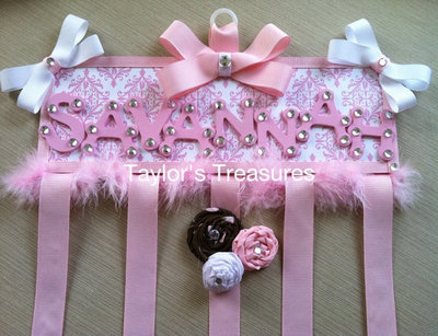 Taylors Treasures - Personalized Hair Bow Holder - Can match any decor -