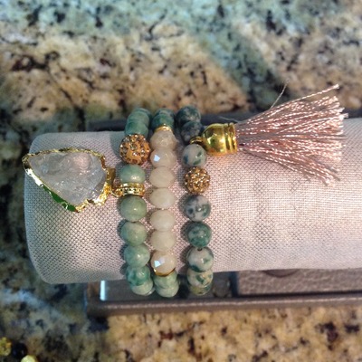 Green beaded bracelets