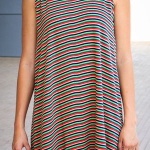 Multi-Color Striped Dress - Thumbnail 2