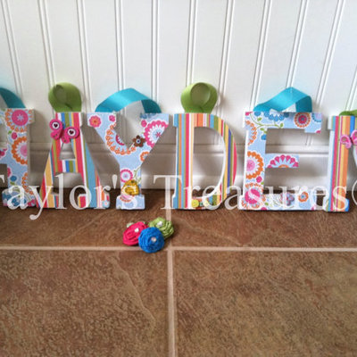 Taylors treasures - custom nursery letters - boutique wall letters - can do whole name - any patterns/colors
