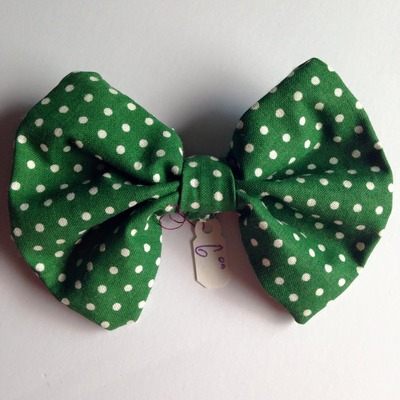 Green dots fabric bow