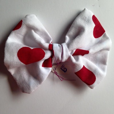 Big hearts fabric bows