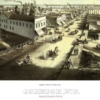 Oshkosh, Wisconsin in 1850 - From H.L. Cottrill's Block, Bird's Eye, Aerial, Panorama, Vintage, Antique, Giclée, Fine Art, Wall Art, History - Thumbnail 3