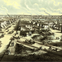 Oshkosh, Wisconsin in 1850 - From H.L. Cottrill's Block, Bird's Eye, Aerial, Panorama, Vintage, Antique, Giclée, Fine Art, Wall Art, History - Thumbnail 2