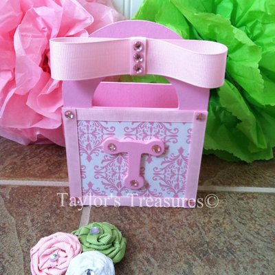 Taylors treasures - monogrammed wooden shopping bag - catchall - any color/any pattern