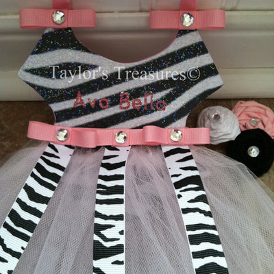 Taylors treasures - ballerina tutu hair bow holder - personalized with any name