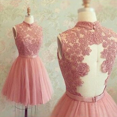 Short pink homecoming dress, junior homecoming dress, cheap prom dress, party dress for girls, short prom dress, e182 - Thumbnail 5
