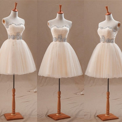 Short homecoming dress, cheap junior homecoming dress, champagne prom dress, party dress for girls, e183 - Thumbnail 5