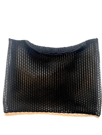 No secrets black mesh zip top clutch