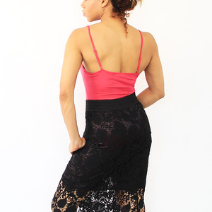 Black Lace Midi Skirt  - Thumbnail 1