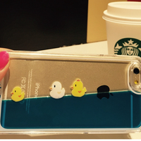 Cute Floating Swimming Duck Moving Liquid Black Case for iPhone 5/5s, iPhone 6,iPhone 6 Plus - Thumbnail 2