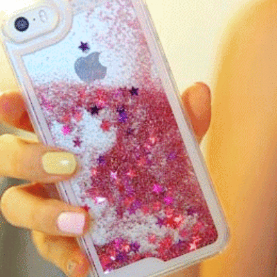 Bling sparkle glitter stars liquid quicksand clear case for iphone case