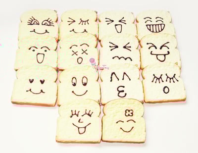 JUMBO Emoticon Toast Squishies (scented)
