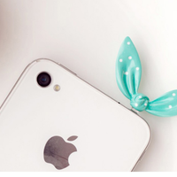 Bowknot Rabbit Ear Smart phones Jack Plug Ear Cap Dustproof Plug Stopper - Thumbnail 1