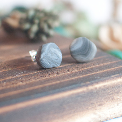 Polymer clay 925 sterling silver earrings er0929 - Thumbnail 1