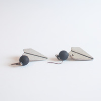 Plane Shaped Earrings ER0932 - Thumbnail 2
