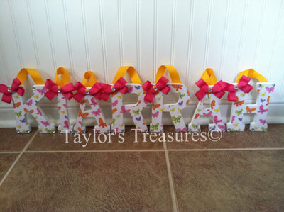 Taylors Treasures - Custom Nursery Letters - Boutique Wall Letters - Can Do Whole Name - Any Patterns/Colors
