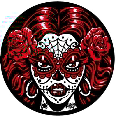 Chica silkscreened round sticker - Thumbnail 4