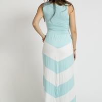 "Anna" Chevron Mint Sundress - Thumbnail 1