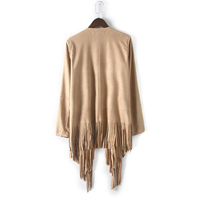 Suedette Fringe Cardigan - Thumbnail 1