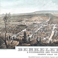 Berkeley Springs, West Virginia - Bird's Eye View, Aerial Map, Panorama, Vintage Map, Antique Map, Reproduction, Giclée, Fine Art, Wall Art - Thumbnail 2