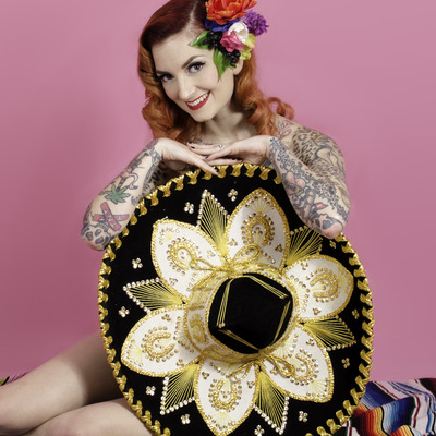 Cherry dollface sombrero print 8x10