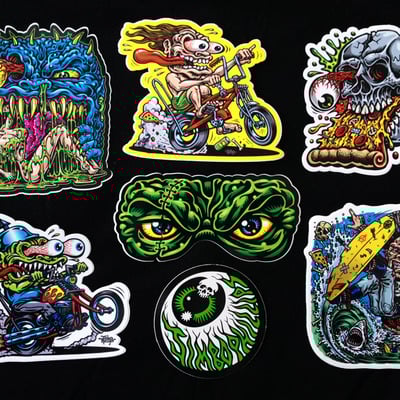 Medium sticker pack with 7 full color shaped vinyl stickers with extras - Thumbnail 3