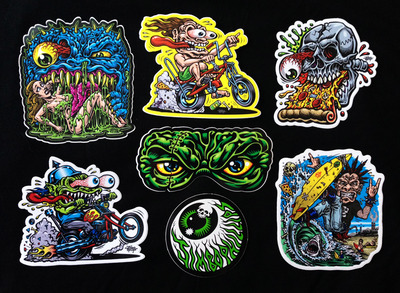 MEDIUM STICKER PACK with 7 full color shaped vinyl stickers WITH EXTRAS