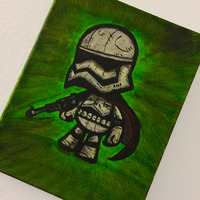 8x10" Star Wars Captain Phasma Acrylic Hand Paining on canvas  - Thumbnail 1