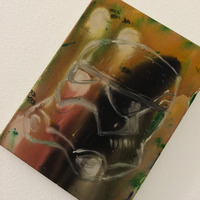 9x12" Star Wars Stormtrooper Abstract Acrylic Hand Paining on canvas  - Thumbnail 1