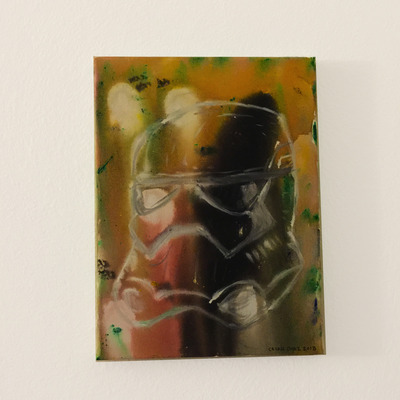 9x12" star wars stormtrooper abstract acrylic hand paining on canvas 